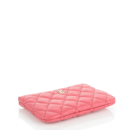 Chanel Iridescent Caviar Quilted Small Cosmetic Case Dark Pink 4 of 7