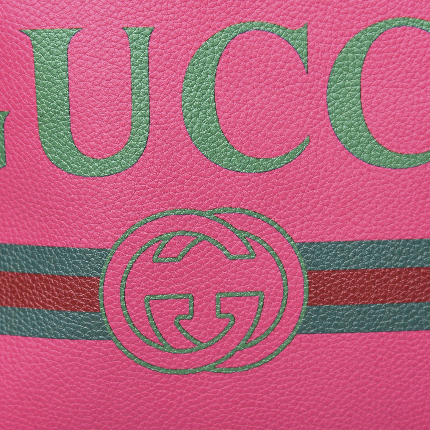 Grained Calfskin Logo Drawstring Backpack Box Pink Green Black