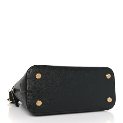 Balenciaga Grained Calfskin Logo S Ville Top Handle Bag Black White 4 of 8
