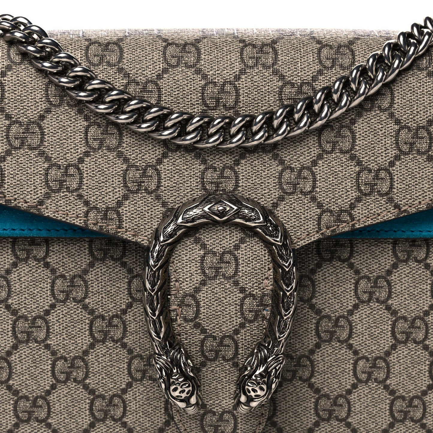 GG Supreme Monogram Small Dionysus Shoulder Bag Bright Turquoise