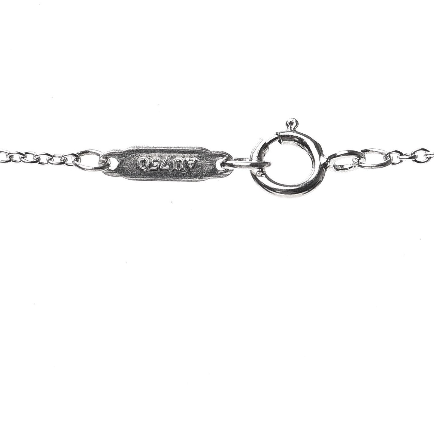 18K White Gold Platinum Diamond Medium Heart Lock Pendant Necklace