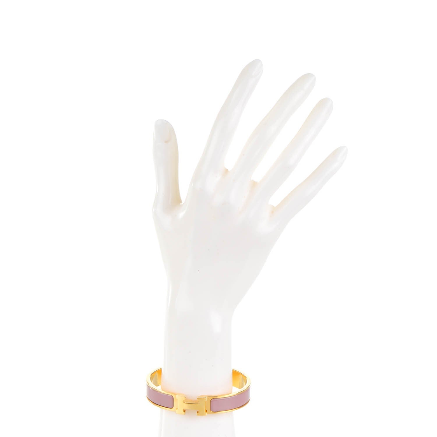 Hermes Enamel Narrow Clic Clac H Bracelet GM Bois De Rose 2 of 6