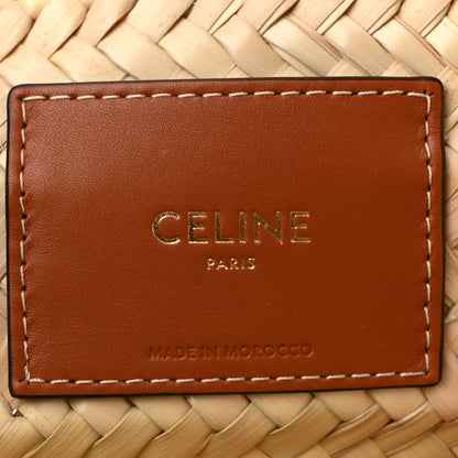 Celine Raffia Calfskin Triomphe Medium Panier Tan 6 of 9