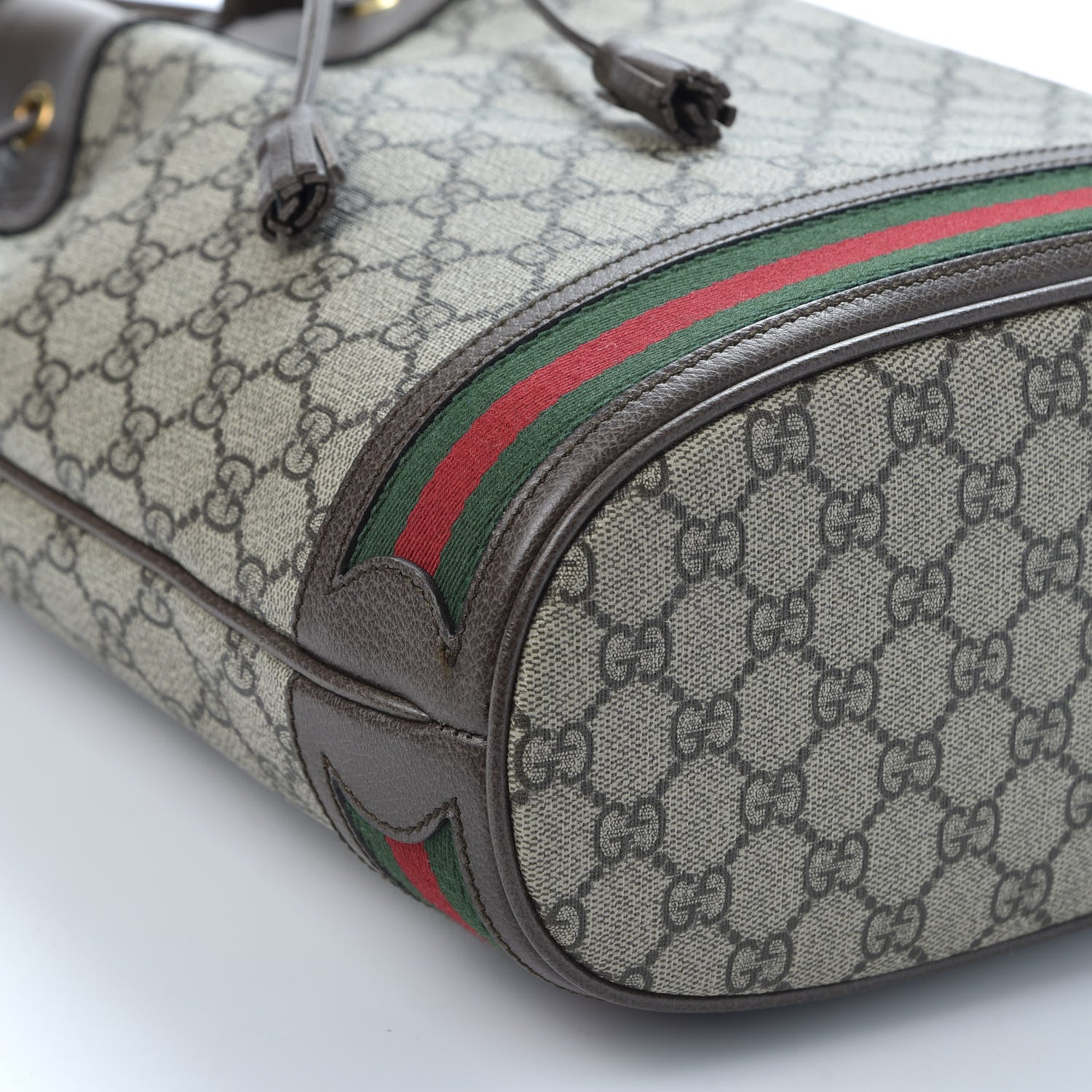 Gucci GG Supreme Monogram Web Ophidia Bucket Bag Brown 5 of 9