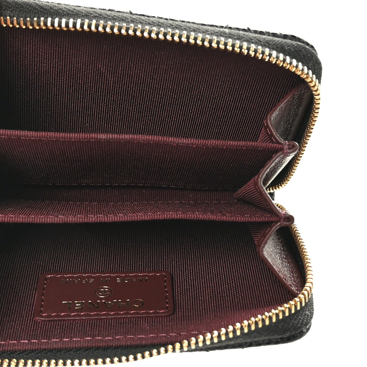 Caviar Quilted Classic Zipped Coin Purse Black