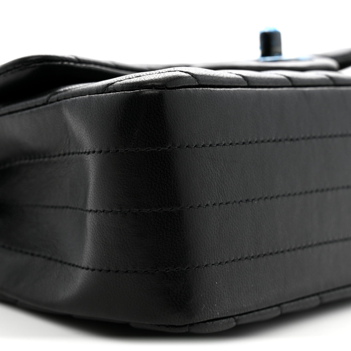 Lambskin Chevron Quilted Mini Rectangular Flap So Black
