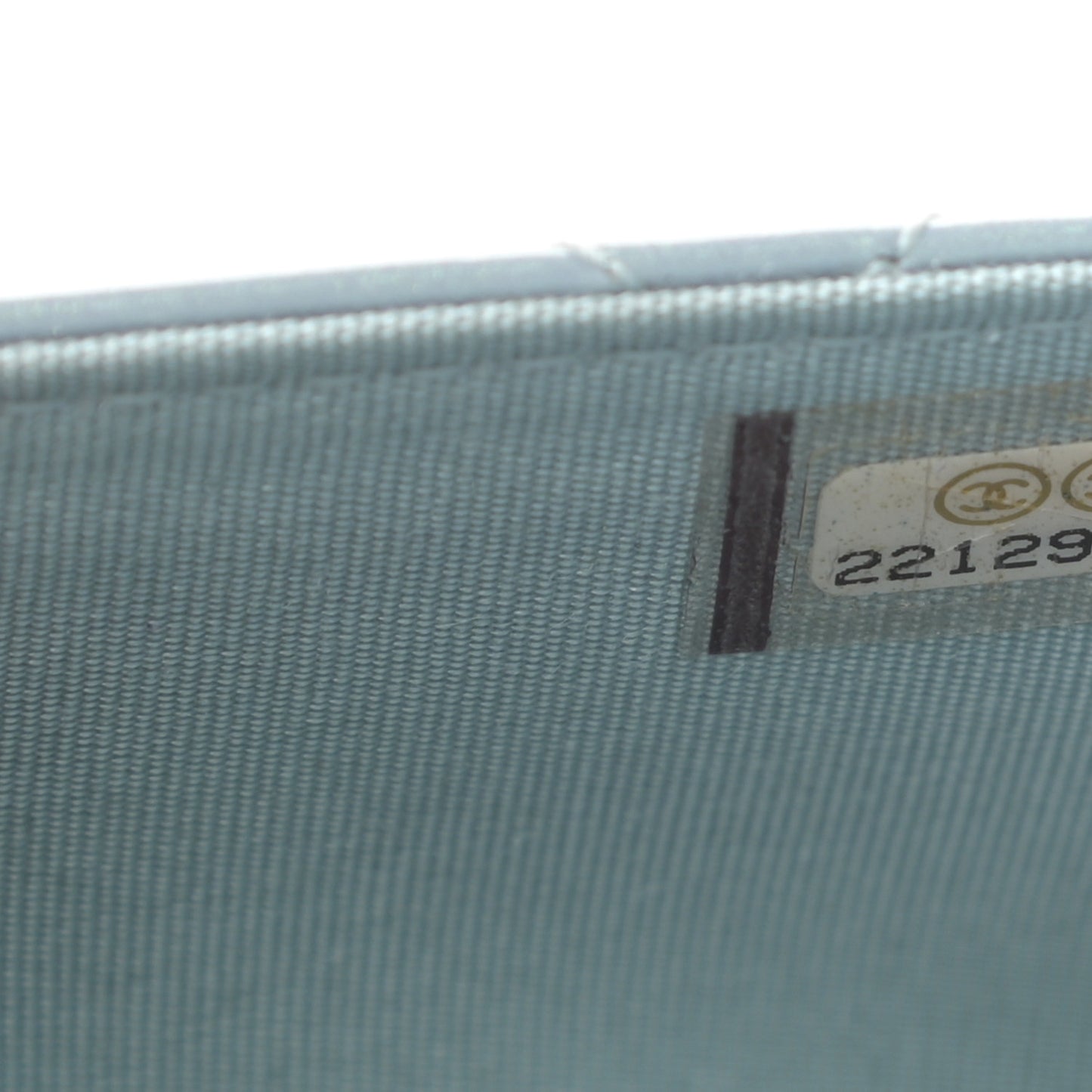 Metallic Patent Calfskin Quilted Boy Wallet on Chain WOC Light Blue