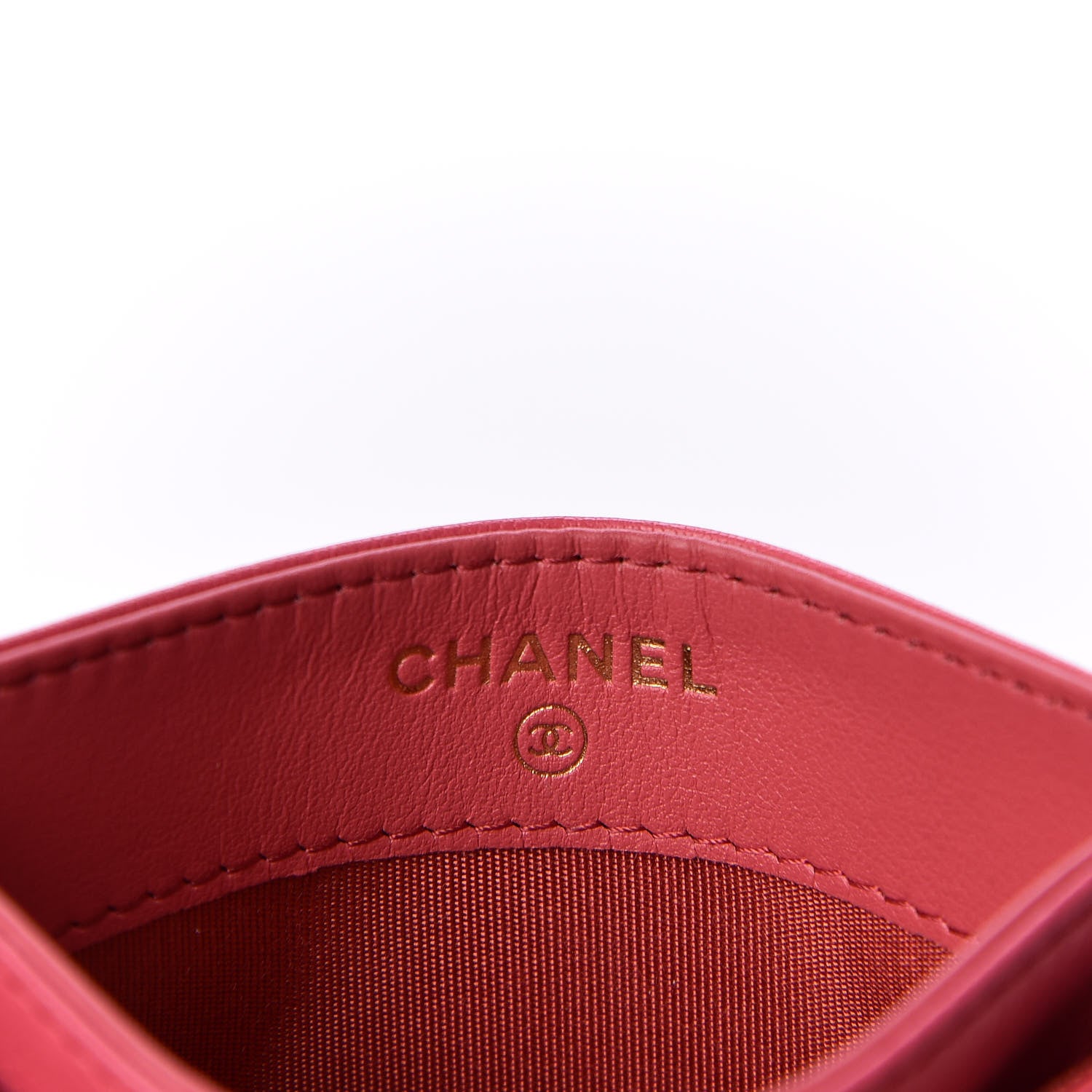 Chanel Lambskin Quilted Chanel 19 Card Holder Dark Pink 7 of 10