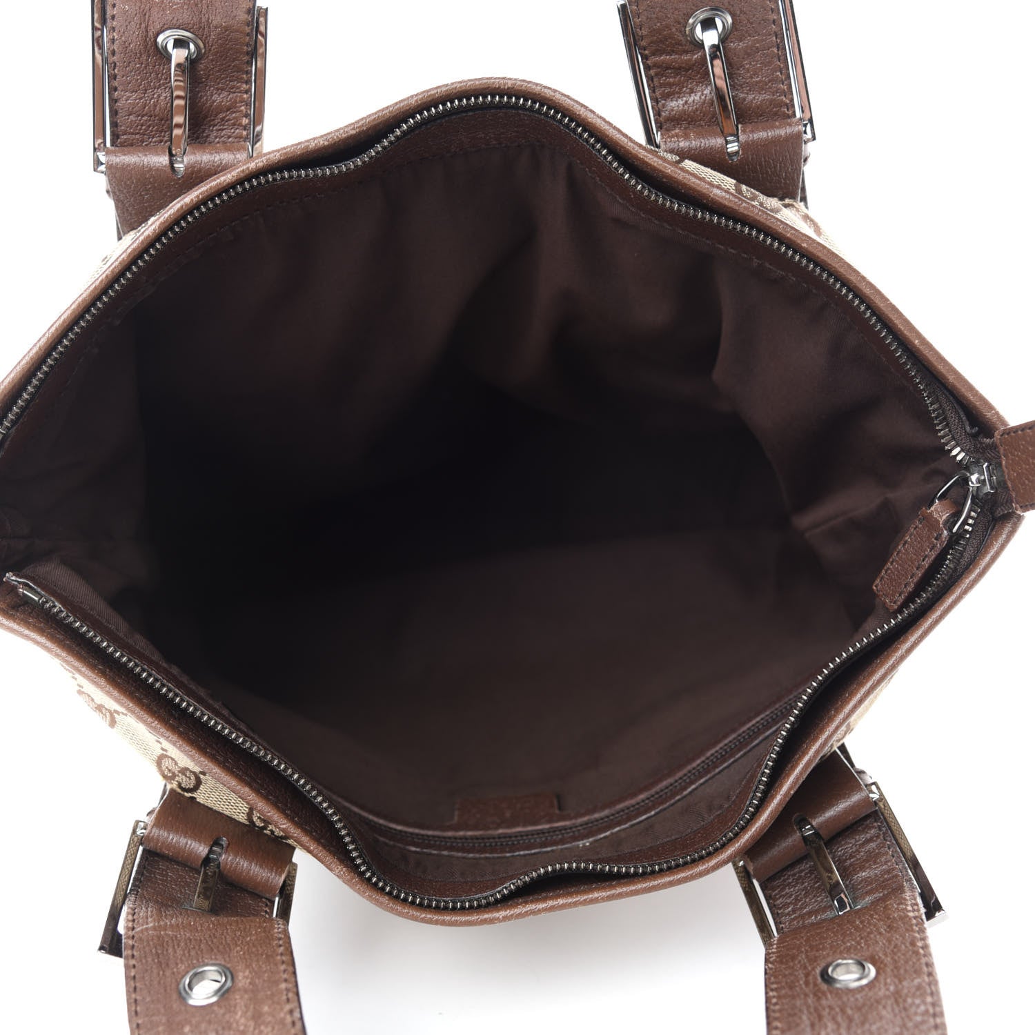 Gucci GG Monogram Medium Web Handle Vertical Tote Bag Dark Brown 5 of 16