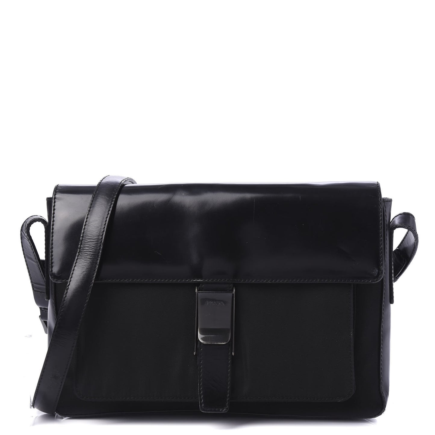 Tessuto Nylon Spazzolato Shoulder Bag Black
