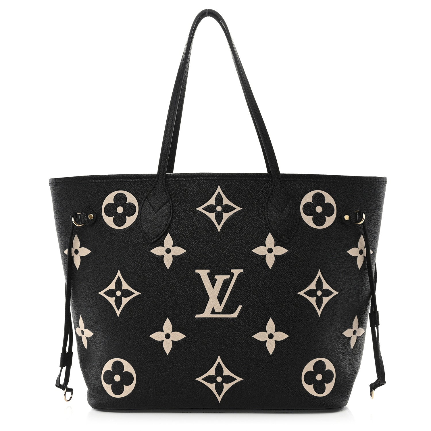Louis Vuitton Empreinte Monogram Giant Neverfull MM Black Beige 1 of 10