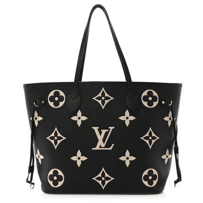 Louis Vuitton Empreinte Monogram Giant Neverfull MM Black Beige 1 of 10
