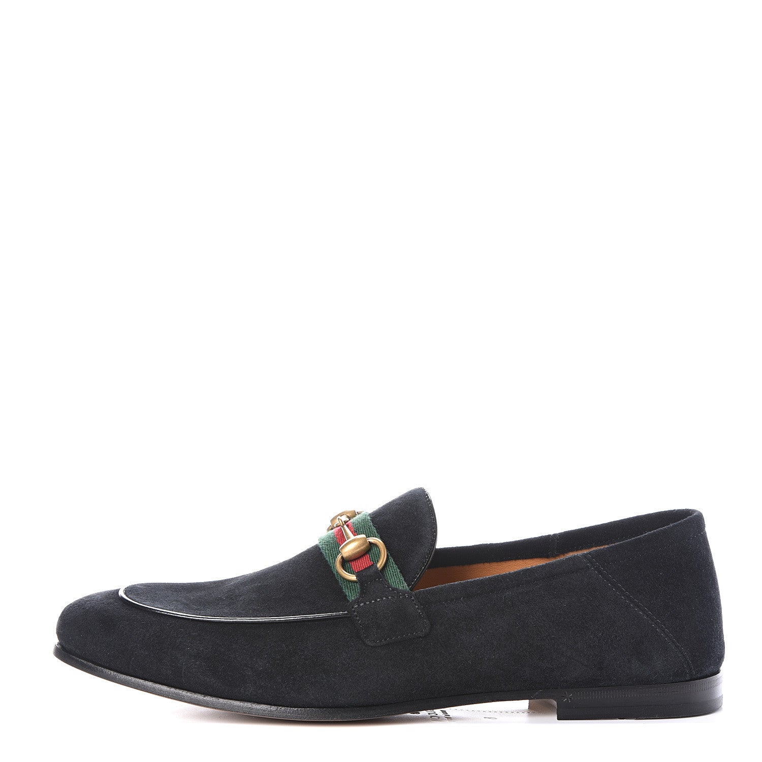 Gucci Suede Web Mens Horsebit Loafers 8 Black 1 of 11