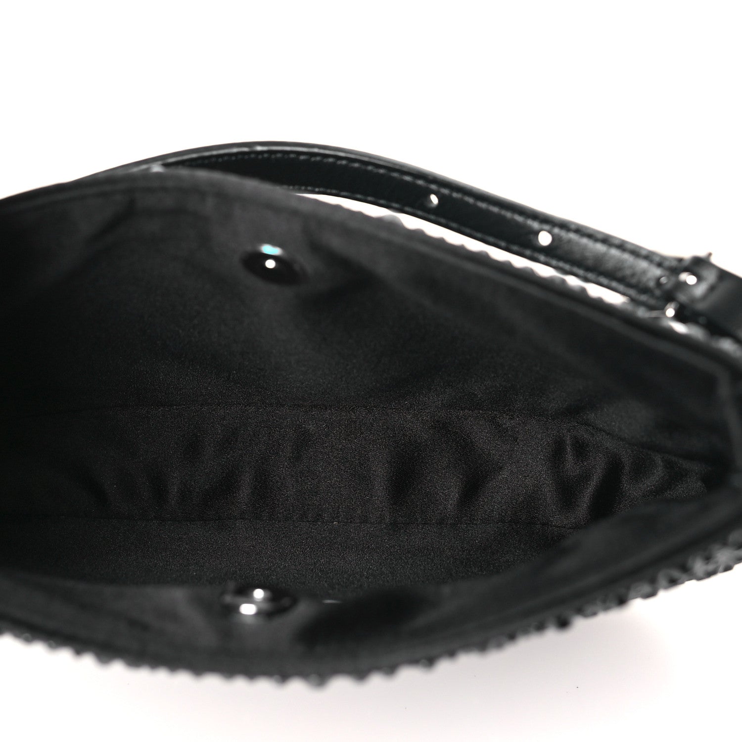 Prada Satin Crystal Cleo Adjustable Strap Shoulder Bag Black 5 of 9