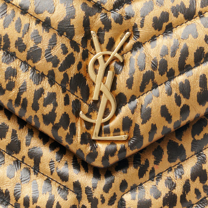 Saint Laurent Calfskin Y Quilted Monogram Small Loulou Chain Satchel Leopard 9 of 11