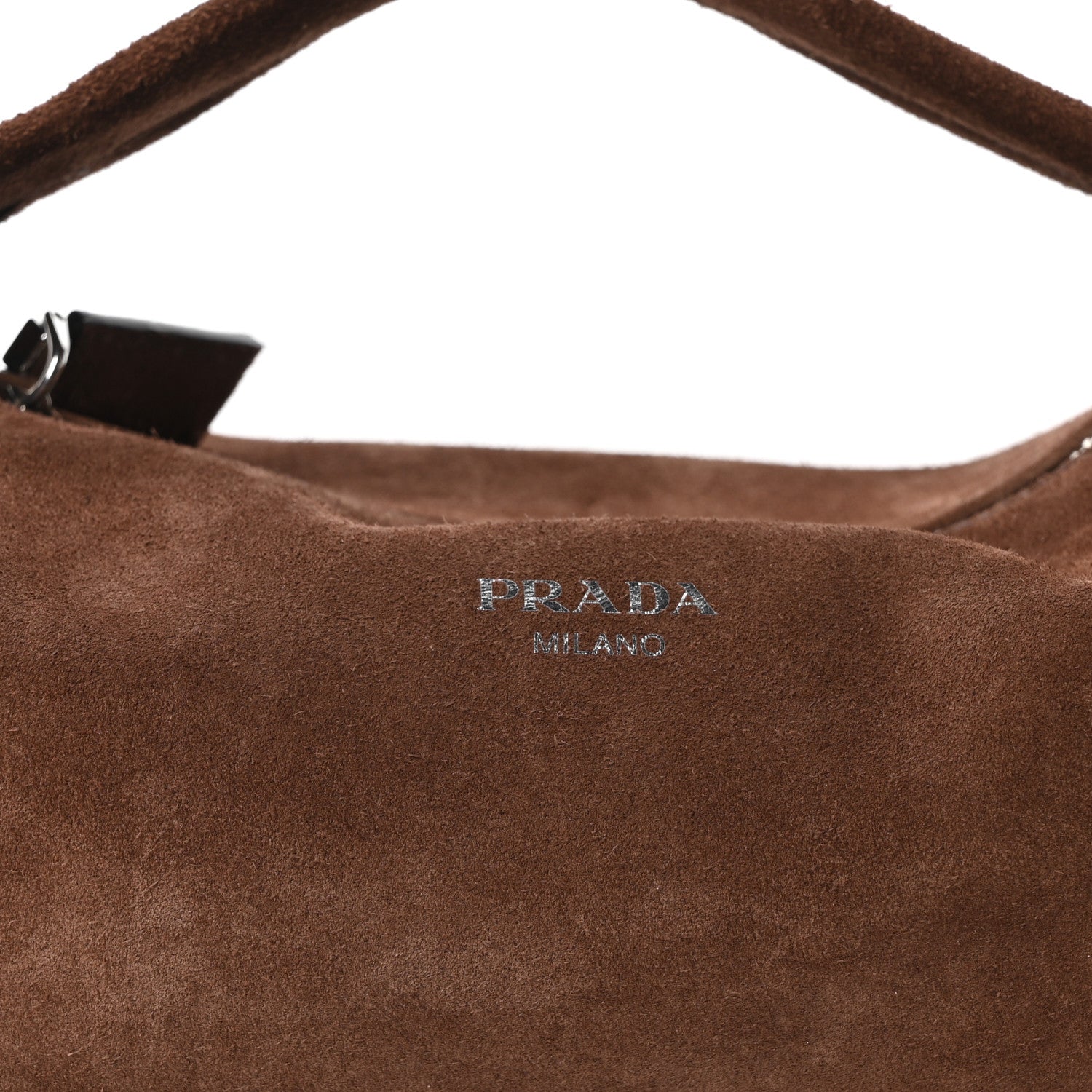 Prada Scamosciato Top Handle Shoulder Bag Cacao 7 of 9