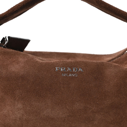 Prada Scamosciato Top Handle Shoulder Bag Cacao 7 of 9