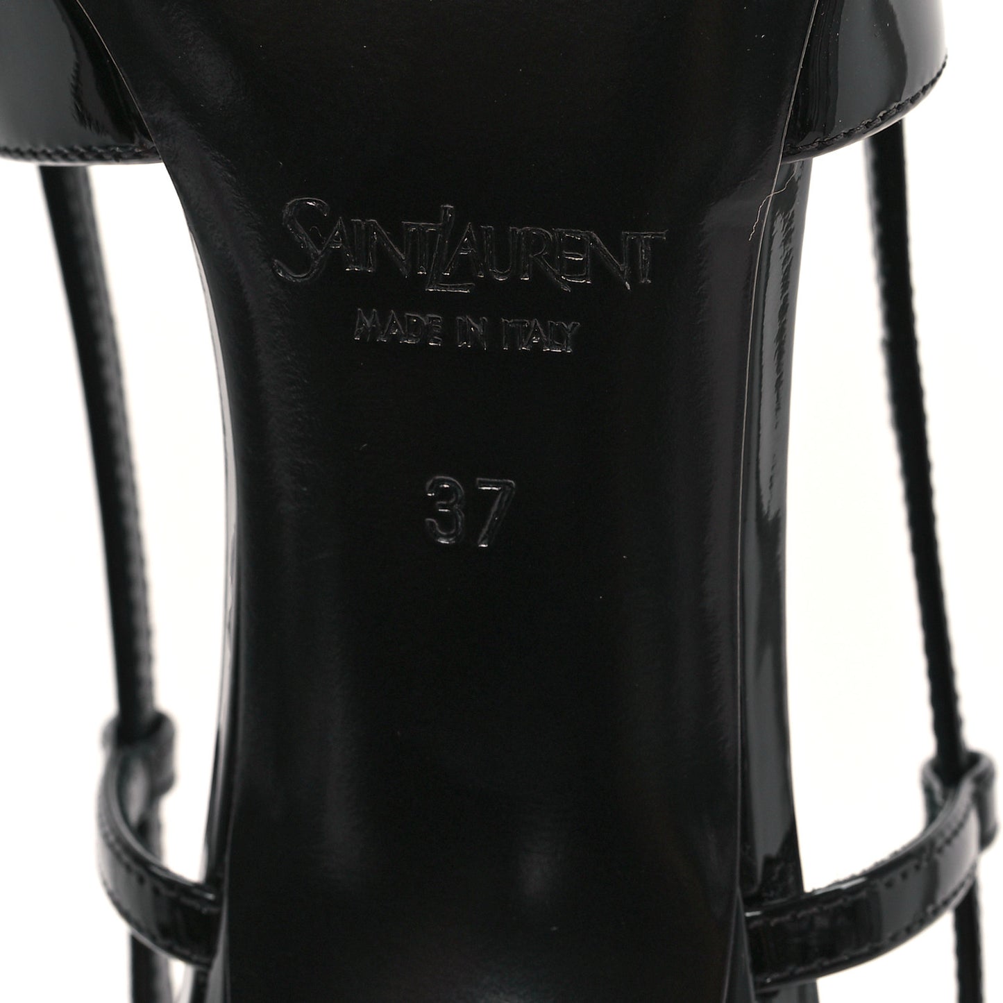 Patent Calfskin Jacqueline 75 Slingback Pumps 37 Black