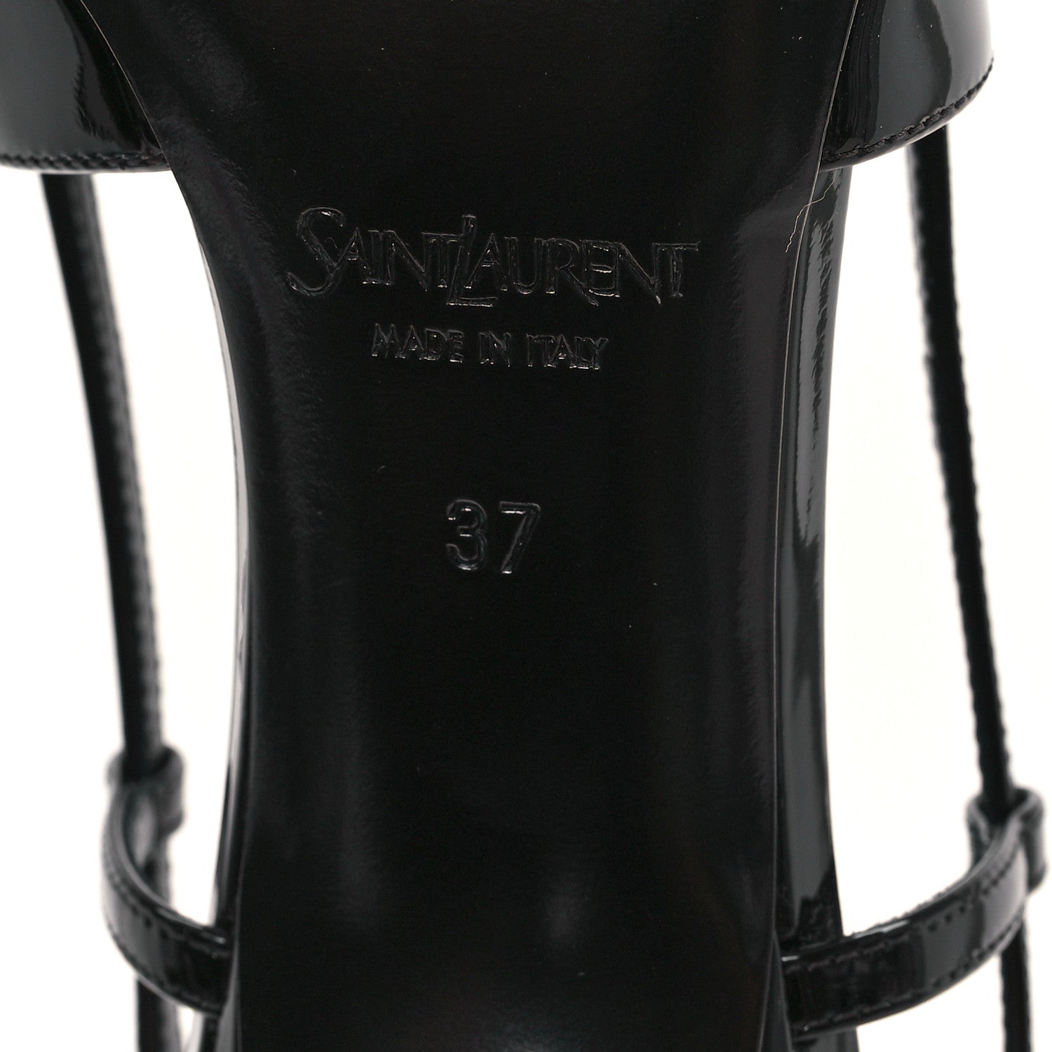 Saint Laurent Patent Calfskin Jacqueline 75 Slingback Pumps 37 Black 7 of 10