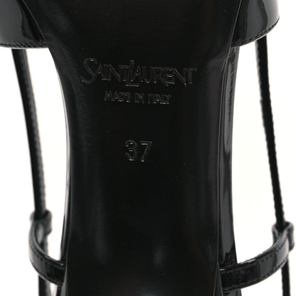 Saint Laurent Patent Calfskin Jacqueline 75 Slingback Pumps 37 Black 7 of 10