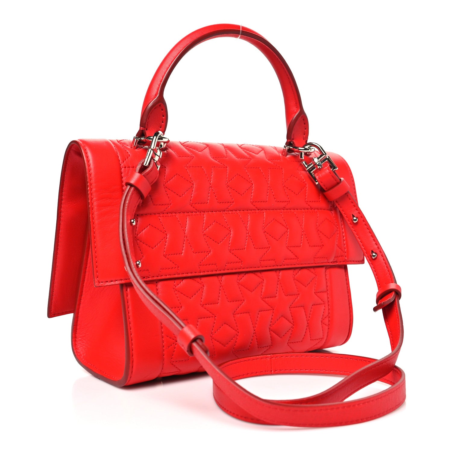 Givenchy Calfskin Star Quilted Mini Shark Lock Satchel Medium Red