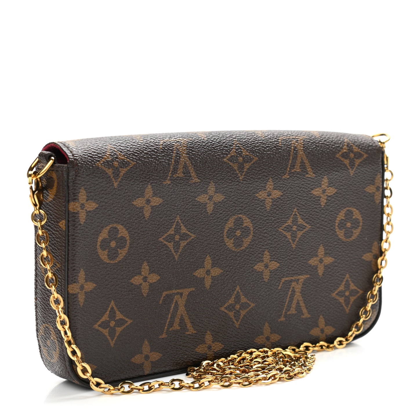 Monogram Pochette Felicie Chain Wallet Fuchsia