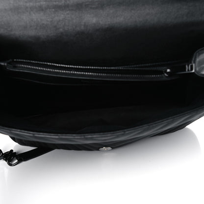 Saint Laurent Sheepskin Matelasse Chevron Monogram Monochrome Large College Satchel Black 4 of 5