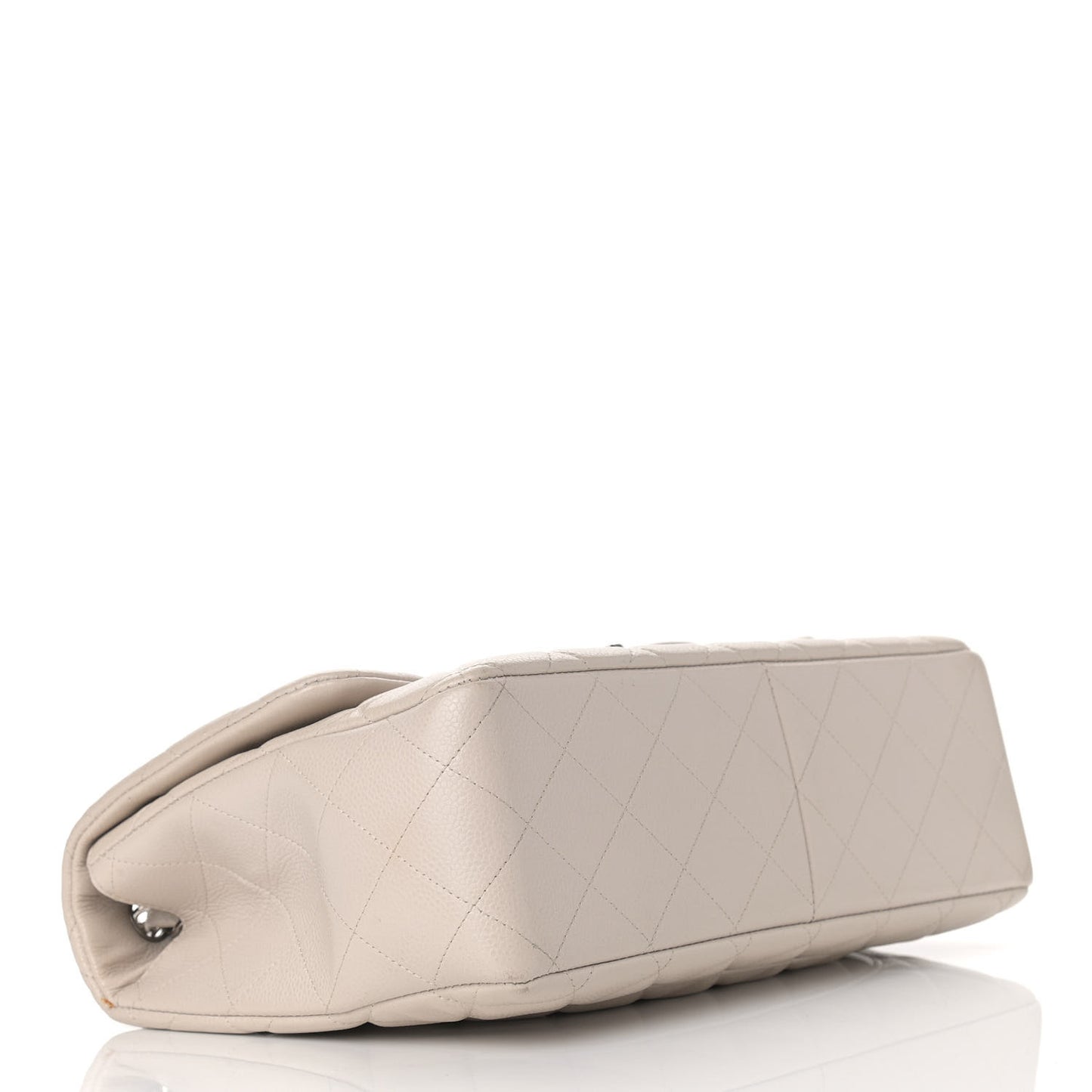 Caviar Quilted Jumbo Single Flap Ecru