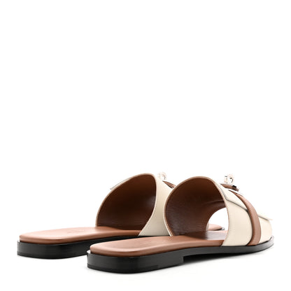 Hermes Calfskin Giulia Sandals 39 Beige Glaise Rose Perle 4 of 11