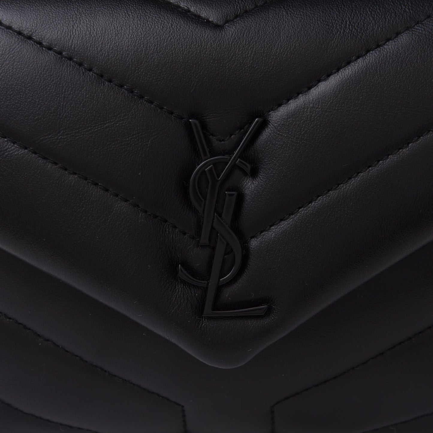 Calfskin Y Quilted Monogram Toy Loulou Crossbody Bag Black