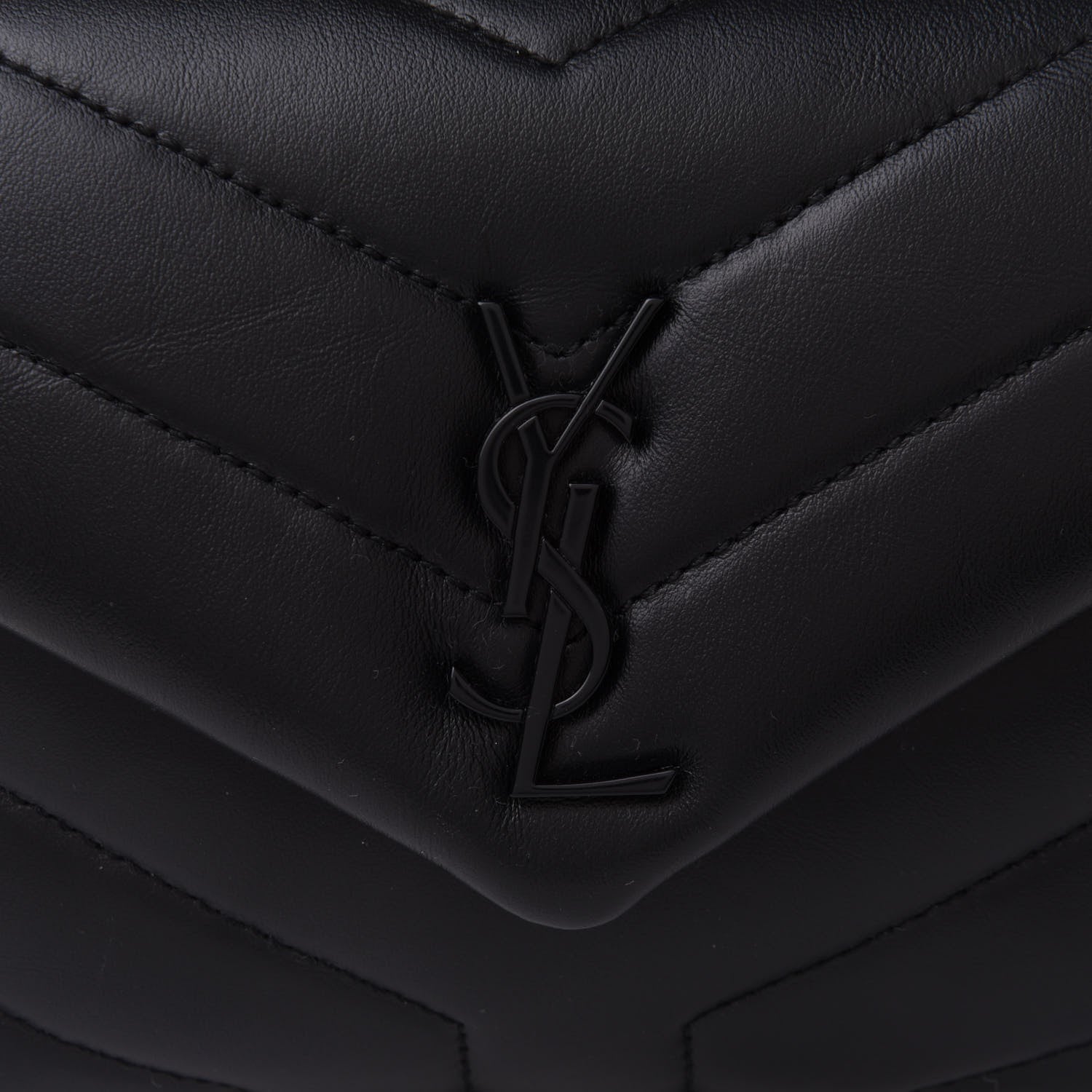 Saint Laurent Calfskin Y Quilted Monogram Toy Loulou Crossbody Bag Black 10 of 11
