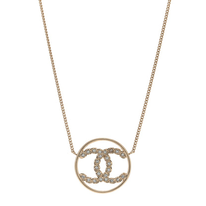 Chanel Baguette Crystal High Society CC Pendant Necklace Gold 1 of 3