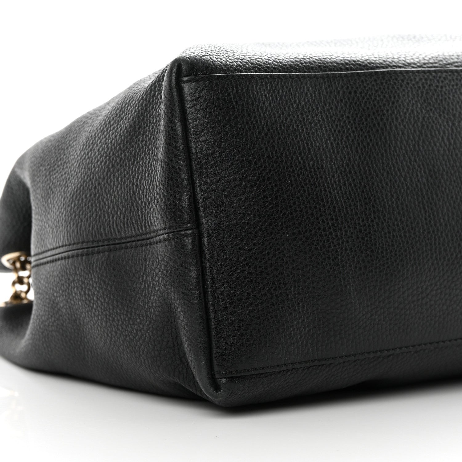 Gucci Pebbled Calfskin Large Soho Chain Shoulder Bag Black 9 of 14