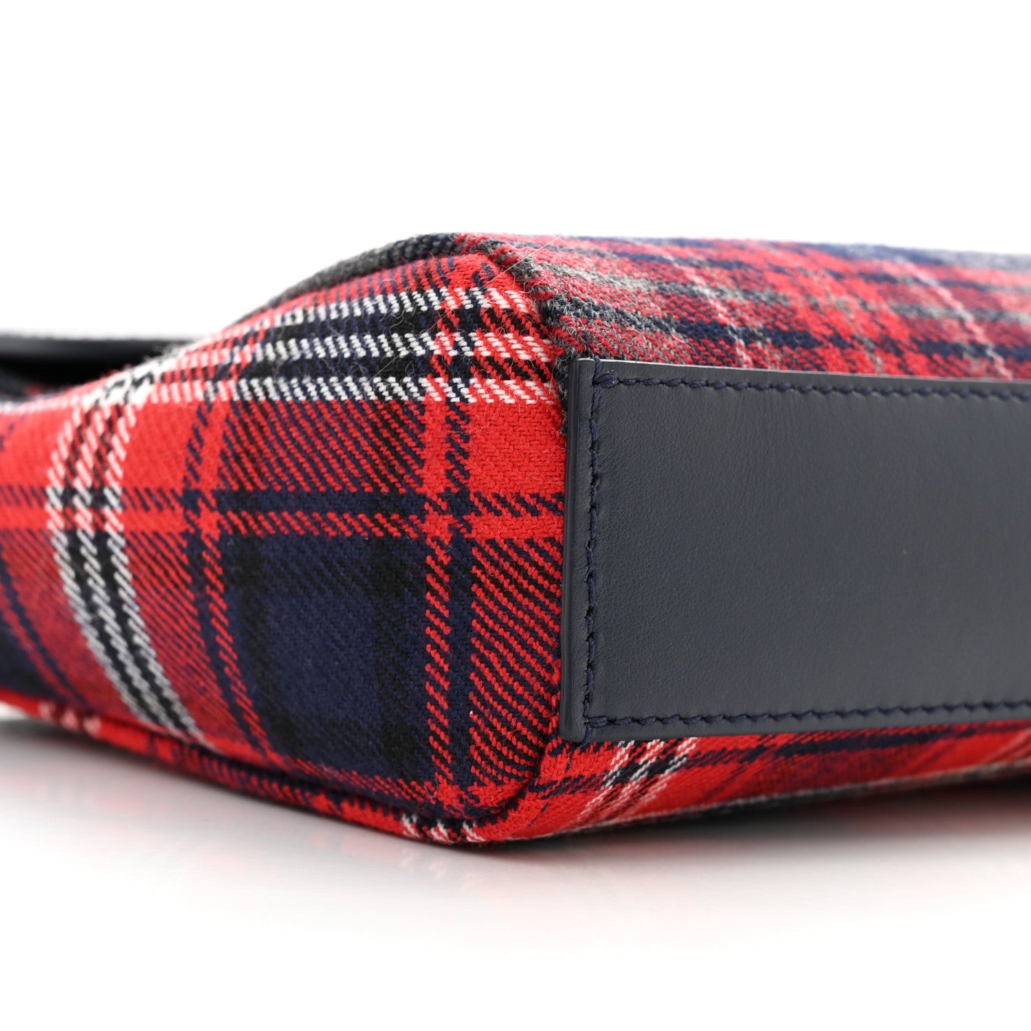 Dolce & Gabbana Wool Calfskin Tartan Kids Satchel Blue Red Multicolor 8 of 10