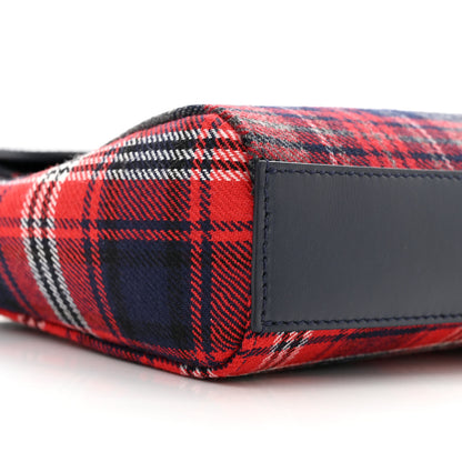 Dolce & Gabbana Wool Calfskin Tartan Kids Satchel Blue Red Multicolor 8 of 10