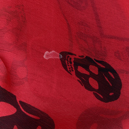 Alexander McQueen Silk Chiffon Skull Scarf Pink Black 12 of 12