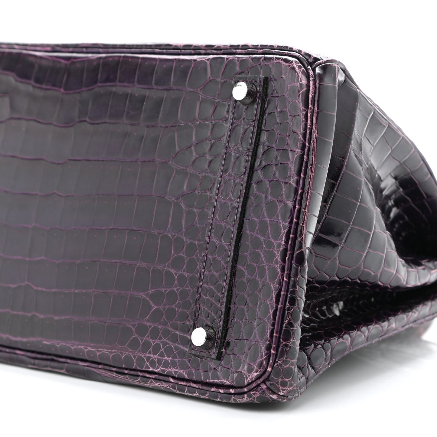 Shiny Porosus Crocodile Birkin 35 Prunoir