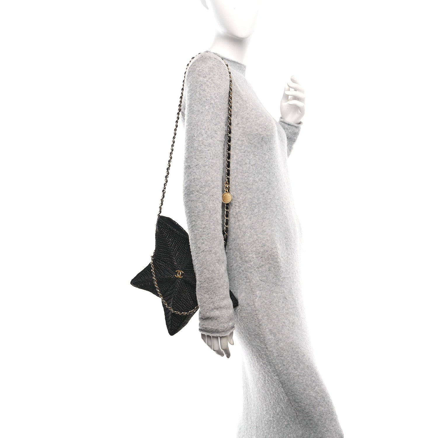 Chanel Raffia Star Coco Beach Bag Black 2 of 10