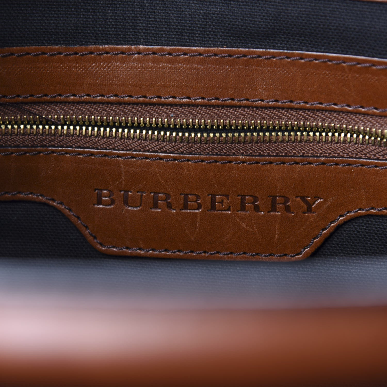 Burberry House Check Bridle Calfskin Medium Gosford Hobo Dark Tan 10 of 13