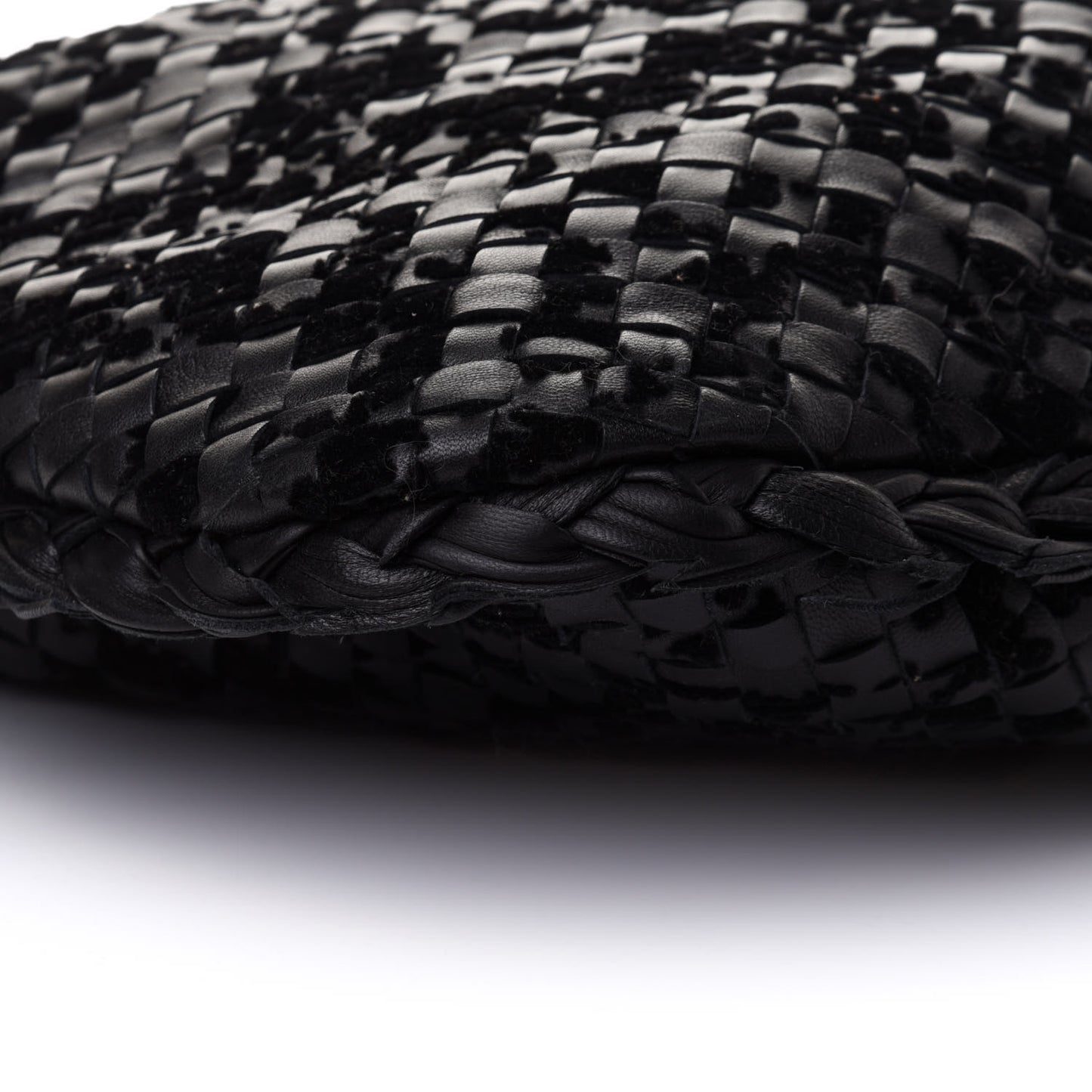 Nappa Intrecciato Velvet Embellished Large Veneta Hobo Black