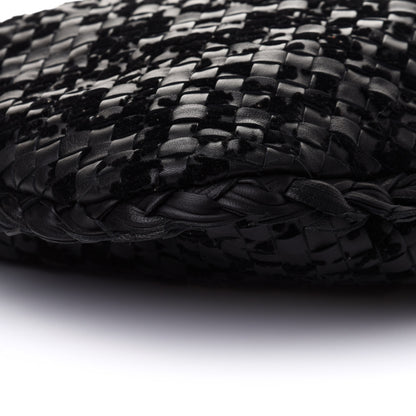 Bottega Veneta Nappa Intrecciato Velvet Embellished Large Veneta Hobo Black 8 of 11
