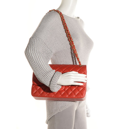 Chanel Pearly Caviar Jumbo Double Flap Orange 2 of 9