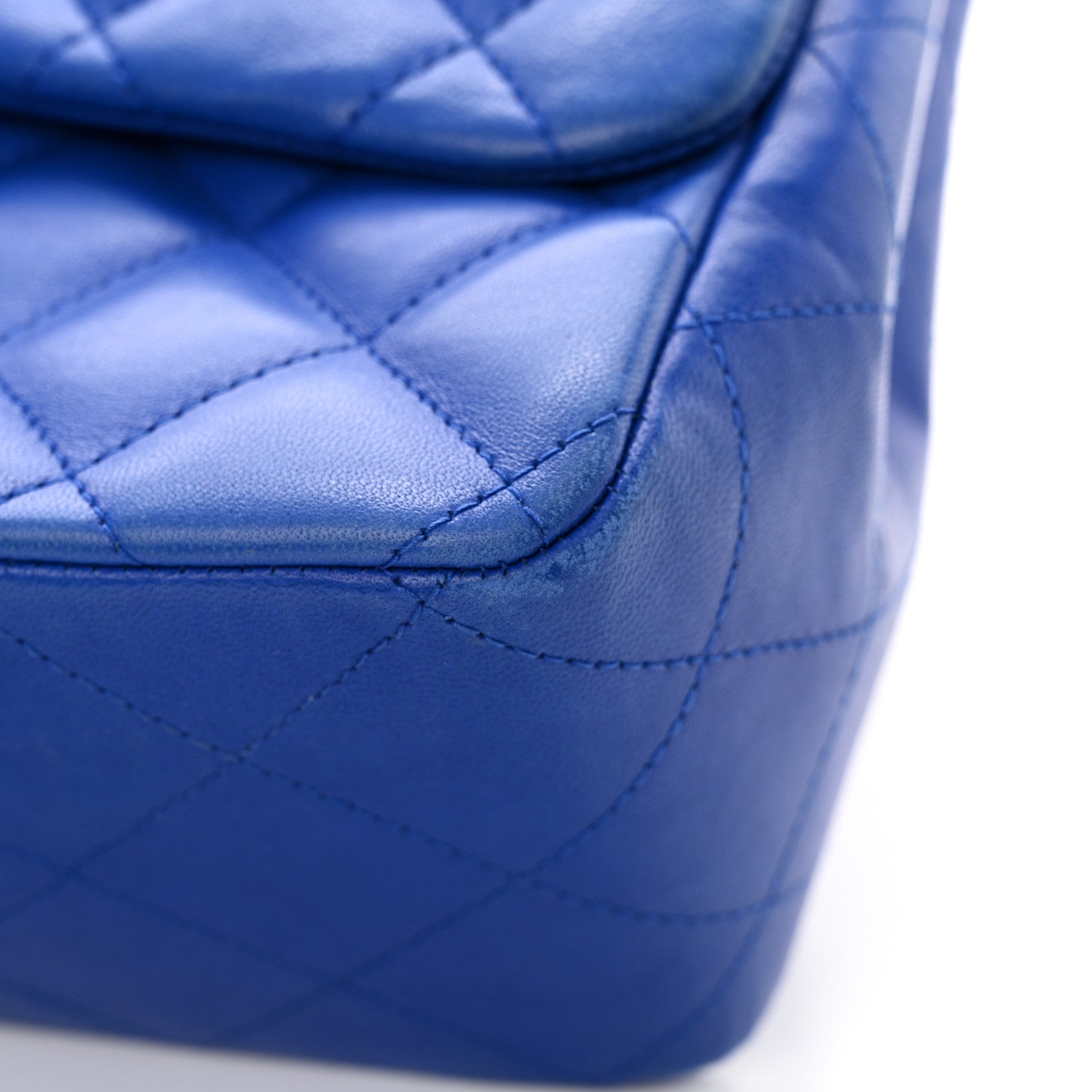 Chanel Lambskin Quilted Jumbo Single Flap Blue 13 of 16