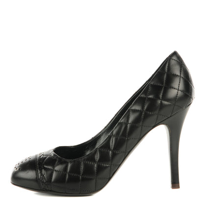 Chanel Lambskin Quilted CC Perforated Pumps 36.5 Black 1 of 6