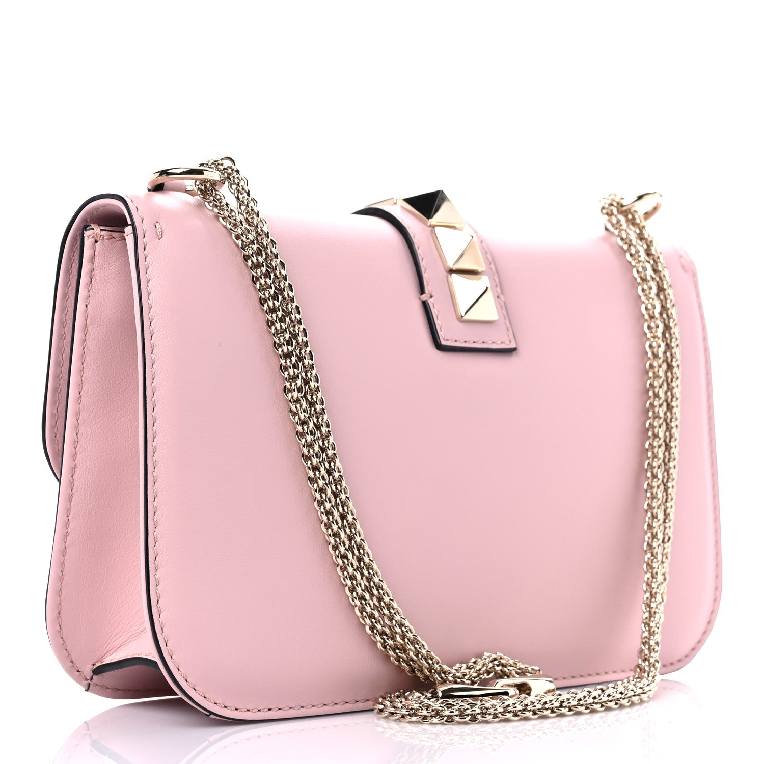 Valentino Garavani Vitello Medium Glam Lock Rockstud Flap Water Rose 2 of 10