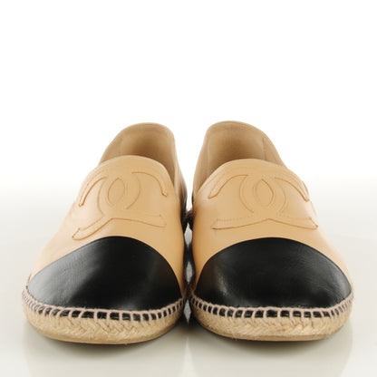Chanel Lambskin CC Espadrilles 43 Beige Black 3 of 10