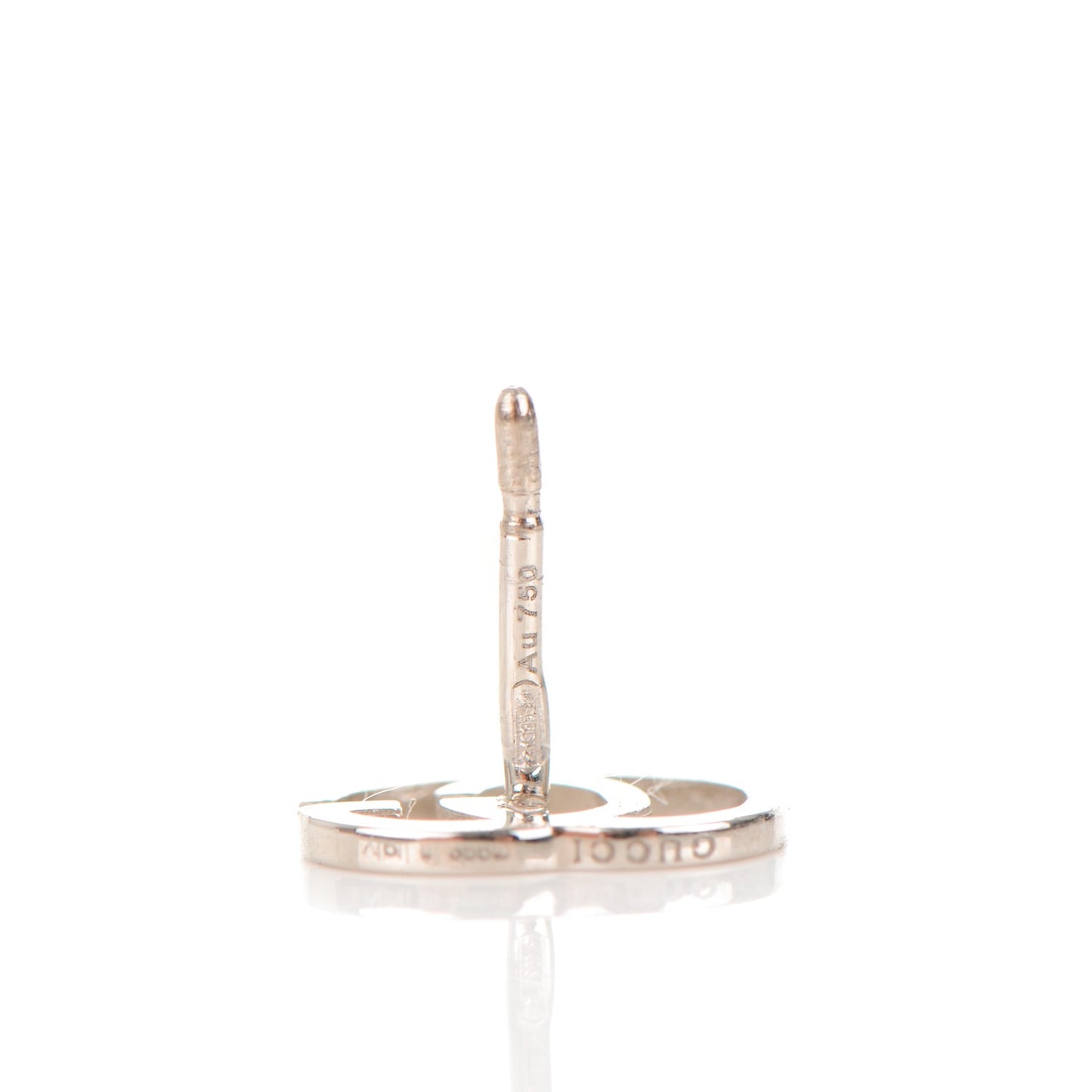 18K White Gold GG Tissue Stud Earrings