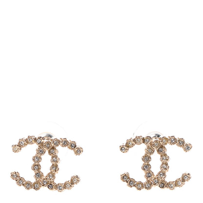 Chanel Crystal CC Earrings Gold 1 of 4