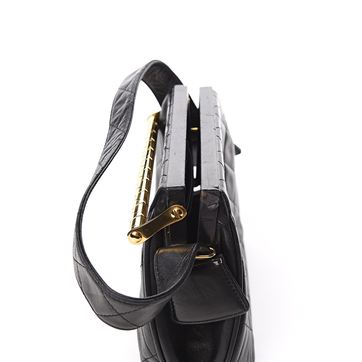 Lambskin Quilted Shoulder Bag Black