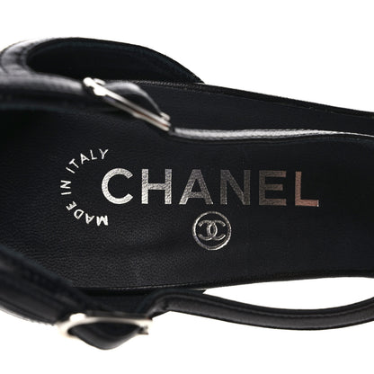Chanel Lambskin Pearl Open Toe Sandals 40.5 Black 7 of 7